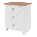 Ver imagem 1 de Mesa de Cabeceira com 3 Gavetas Branco
