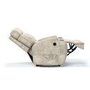 Ver imagem 3 de Poltrona do Papai Reclinável em Suede Cor Bege Massagem Reclinação Elétrica - Modelo Florença