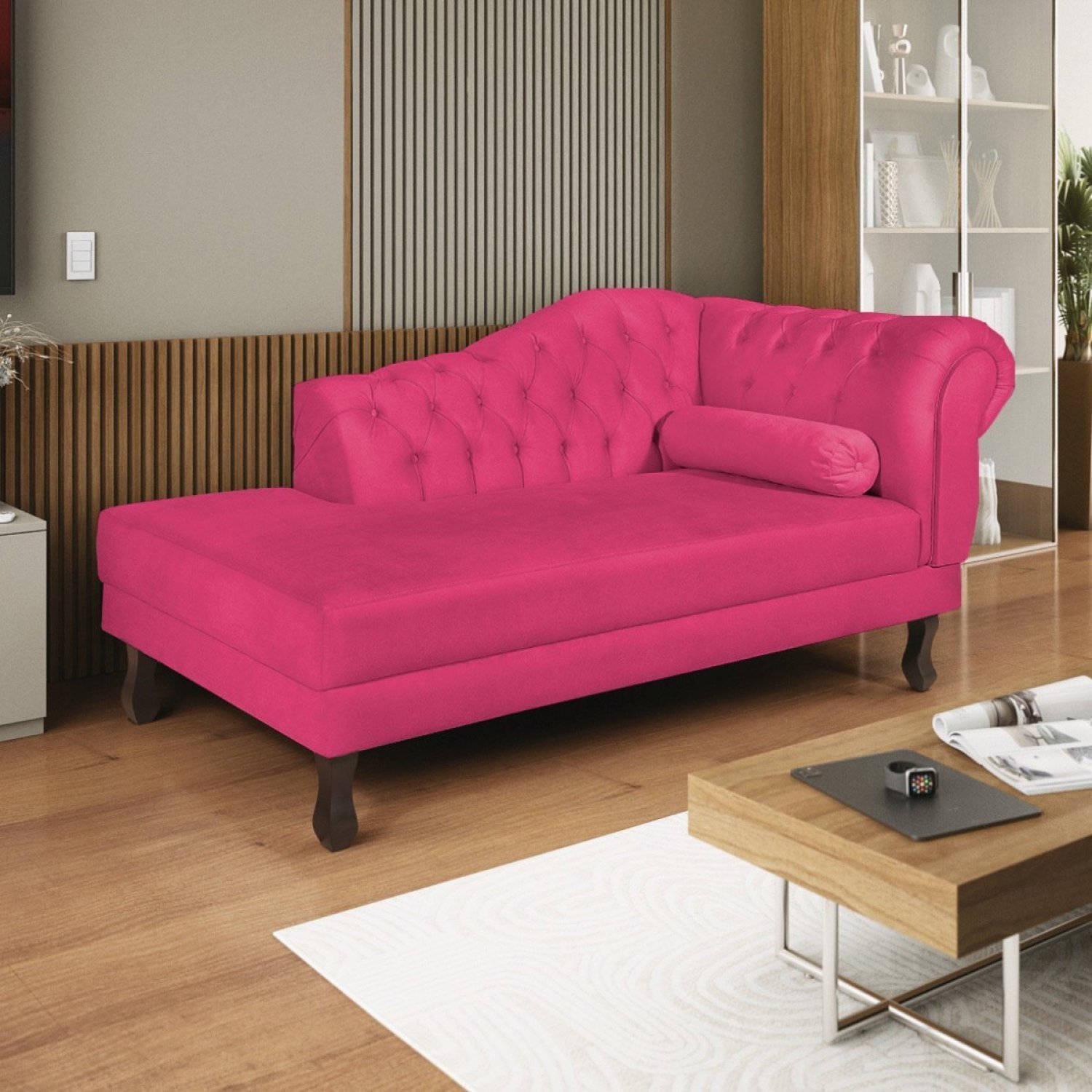 Diva Recamier Dora 130cm Lado Esquerdo Suede - 1