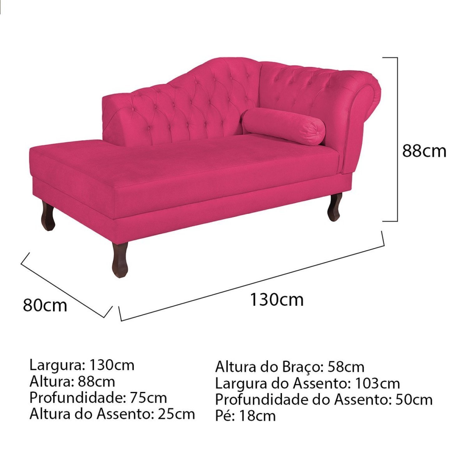 Diva Recamier Dora 130cm Lado Esquerdo Suede - 3