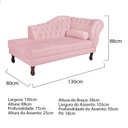 Ver imagem 3 de Diva Recamier Dora 130cm Lado Esquerdo Rosa Bebê