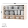 Armário Aéreo 1 Porta Basculante de Vidro 120 cm Évelin Off White – Henn - 3