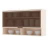Armário Aéreo 1 Porta Basculante de Vidro 120 cm Évelin Off White – Henn - 1