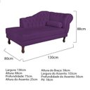 Ver imagem 3 de Diva Recamier Dora 130cm Lado Esquerdo Roxo