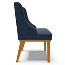 Ver mais imagens de Kit 6 Cadeiras Estofadas para Sala de Jantar Base Fixa de Madeira Castanho Lia Suede Azul Marinho -