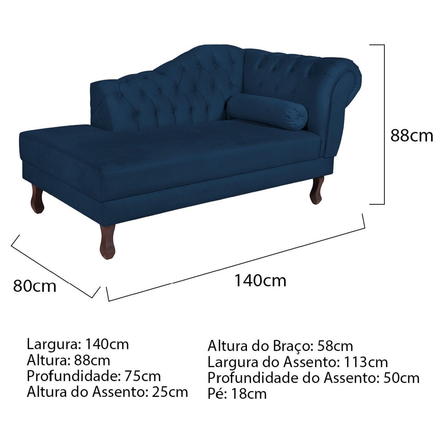 Diva Recamier Dora 140cm Lado Esquerdo Suede - 3