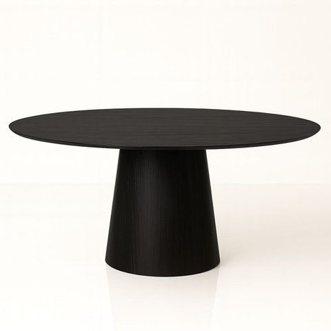 Mesa de Jantar Cone Oval 180x100 Cm Base Madeira Ébano