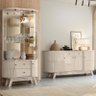 Aparador para Sala Buffet Ambiente Mônaco e Cristaleira Moss Calacata Off White – Madetec - 1
