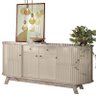 Aparador para Sala Buffet Ambiente Mônaco e Cristaleira Moss Calacata Off White – Madetec - 4
