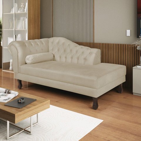 Diva Recamier Dora 140cm Lado Direito Bege