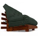 Ver imagem 1 de Sofá Cama Casal Futon Tokio D33 Madeira Maciça Cor Imbuia - Verde Militar