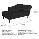 Ver imagem 3 de Diva Recamier Dora 140cm Lado Esquerdo Preto