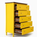Ver imagem 4 de Cômoda com 5 Gavetas 137,5x100cm Amsterdã Amarelo/Amêndoa