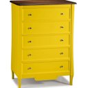 Ver imagem 2 de Cômoda com 5 Gavetas 137,5x100cm Amsterdã Amarelo/Amêndoa