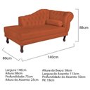 Ver imagem 3 de Diva Recamier Dora 140cm Lado Esquerdo Laranja Terracota