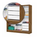 Ver imagem 5 de Guarda-roupa Vero 3 Portas 3 Gavetas com Espelho Cinamomo/branco - Pnr Móveis