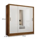 Ver imagem 4 de Guarda-roupa Vero 3 Portas 3 Gavetas com Espelho Cinamomo/branco - Pnr Móveis