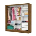 Ver imagem 2 de Guarda-roupa Vero 3 Portas 3 Gavetas com Espelho Cinamomo/branco - Pnr Móveis