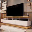 Ver imagem 1 de Rack Vivare 1.8 com 3 Gavetas - Off White com Nature - Germai