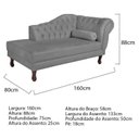 Ver imagem 3 de Diva Recamier Dora 160cm Lado Esquerdo Cinza