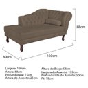 Ver imagem 3 de Divã Recamier 1 Lugar Suede Marrom Dora Lado Esquerdo 160cm