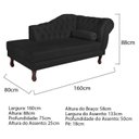 Ver imagem 3 de Diva Recamier Dora 160cm Lado Esquerdo Preto