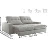Sofa Retrátil Dublin 2,10m Mola Ensacada 03 Lugares Txr - 3
