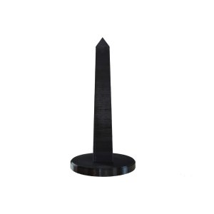 Obelisco 20cm - Estatueta Decoração Sala, Escritório - Toque 3D:Preto