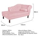 Ver imagem 3 de Diva Recamier Dora 160cm Lado Esquerdo Rosa Bebê