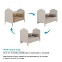 Ver imagem 5 de Quarto de Bebê com Berço Minicama Guarda-Roupa e Cômoda Janeladas 100% MDF Maya Provençal Yescasa Bege/Off White/Amêndoa