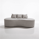 Ver mais imagens de Sofá Tóquio Puff Orgânico Bouclé 200cm com 3 Almofadas Design Curvo Luxo para Sala e Recepção:Cinza