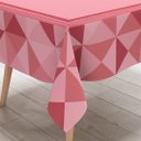 Ver imagem 2 de Toalha de Mesa Quadrada 4 Lugares Geométrico Rosa
