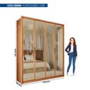 Ver imagem 3 de Guarda Roupa 4 Portas Reflecta 3 Gavetas 100% MDF Freijó New Reflex Yescasa Marrom