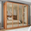 Ver imagem 1 de Guarda Roupa 4 Portas Reflecta 3 Gavetas 100% MDF Freijó New Reflex Yescasa Marrom