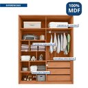 Ver imagem 5 de Guarda Roupa 4 Portas Reflecta 3 Gavetas 100% MDF Freijó New Reflex Yescasa Marrom