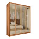 Ver imagem 2 de Guarda Roupa 4 Portas Reflecta 3 Gavetas 100% MDF Freijó New Reflex Yescasa Marrom