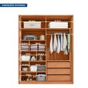 Ver imagem 4 de Guarda Roupa 4 Portas Reflecta 3 Gavetas 100% MDF Freijó New Reflex Yescasa Marrom