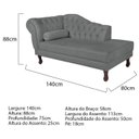 Ver imagem 3 de Diva Recamier Dora 140cm Lado Direito Cinza