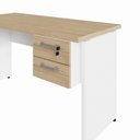 Ver imagem 4 de Mesa Escrivaninha Retangular 135cm x 60cm Tampo 30mm com Gaveteiro 2 Gavetas F5 Office Cor:Macadâ