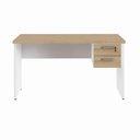 Ver imagem 5 de Mesa Escrivaninha Retangular 135cm x 60cm Tampo 30mm com Gaveteiro 2 Gavetas F5 Office Cor:Macadâ