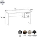Ver imagem 3 de Mesa Escrivaninha Retangular 135cm x 60cm Tampo 30mm com Gaveteiro 2 Gavetas F5 Office Cor:Macadâ