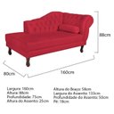 Ver imagem 3 de Diva Recamier Dora 160cm Lado Esquerdo Vermelho