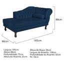 Ver imagem 3 de Diva Recamier Dora 185cm Lado Esquerdo Suede Azul Marinho