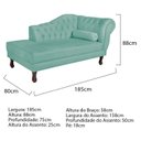 Ver imagem 3 de Diva Recamier Dora 185cm Lado Esquerdo Suede Azul Tiffany