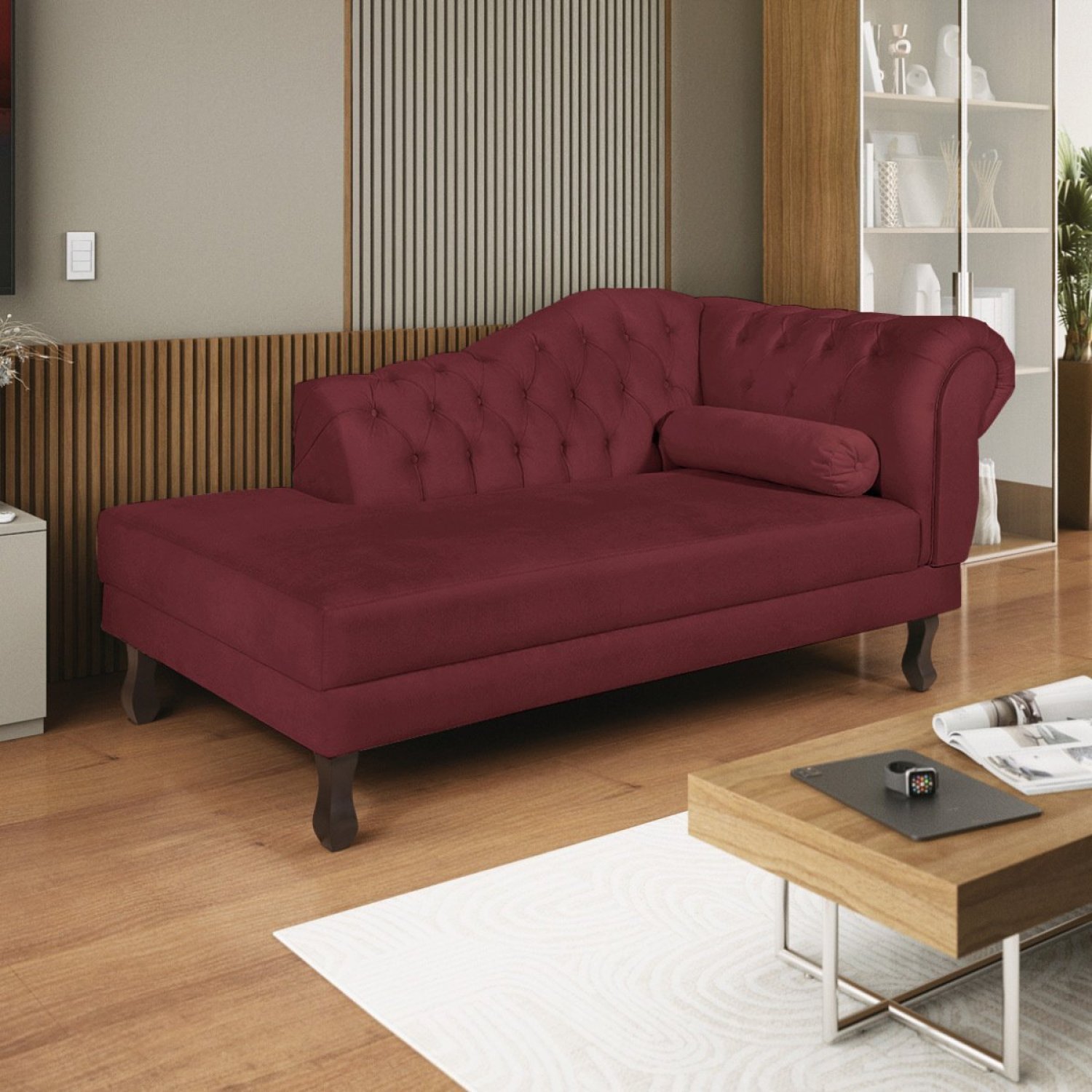 Diva Recamier Dora 185cm Lado Esquerdo Suede - 1