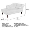 Ver imagem 3 de Diva Recamier Dora 185cm Lado Esquerdo Suede Branco