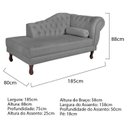 Ver imagem 3 de Diva Recamier Dora 185cm Lado Esquerdo Suede Cinza