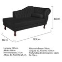 Ver imagem 3 de Diva Recamier Dora 185cm Lado Esquerdo Suede Preto