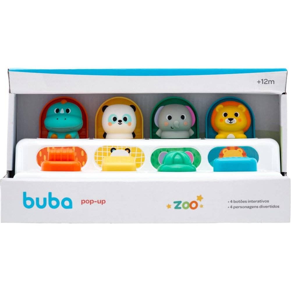 Brinquedo Infantil Sensorial Buba Zoo 4 Botões Interativos - 5