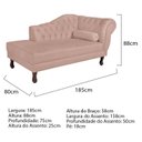 Ver imagem 3 de Diva Recamier Dora 185cm Lado Esquerdo Suede Rosa Rosê